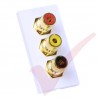 3x RCA Moduler Coupler, Red, Yellow & Black