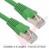 Cat5e Patch Cables Enhanced RJ45 F/UTP PVC Bubble Booted Green