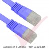 Cat5e Patch Cables Flat RJ45 UTP LSZH Flush Booted Blue