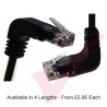 Cat5e Patch Cables Right Angle 'UP' to Right Angle 'Down' RJ45 UTP Flush Booted Black