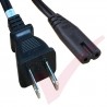 2.0 Metre USA Plug 2 Pin to C7 Figure of 8 Connector 18AWG Power Cables Black