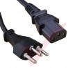 2.0 Metre Italian Plug to IEC C13 Connector Power Cable Black