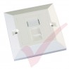 Excel Cat6 Single Faceplate with 1x RJ45 White Module 