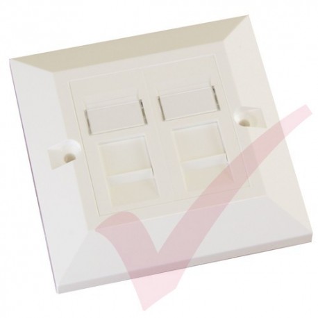 Excel Cat6 Single Faceplate with 2x RJ45 White Module 