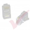 UTP RJ45 Crimp 50u Plugs 2 Piece Staggered for Cat6 Stranded Cable - 100 Pack