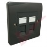 Excel Cat6 Grey Office Single Faceplate with 2x RJ45 Modules