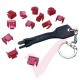 Patchsave Budget RJ45 Port Blocker (Red) 12 Pack with Universal Removal Key