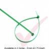 Green Nylon Cable Ties (100 Pack)