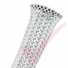 50 Metre White - Halogen Free Braid Sleeving 8-17mm (25mm Flat)
