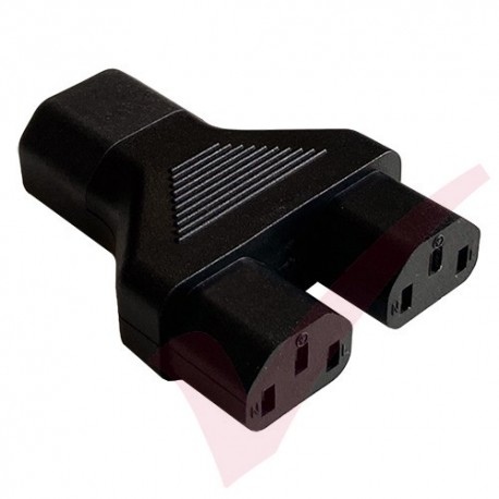 IEC Male C14 to Dual IEC Female C13 Y Power Adaptor
