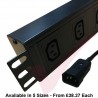 Horizontal C13 Socket to C14 Plug with 3 Metre Trailing Cable 1.5U Rack PDU