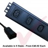 Vertical C13 Socket to C14 Plug with 3 Metre Trailing Cable Rack PDU