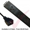 Vertical UK Socket to C20 Plug with 3 Metre Trailing Cable Rack PDU