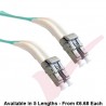 *ANGLED BOOT* LC to LC Fibre Patch Cables OM3 Multimode Duplex Aqua Blue