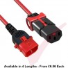 C13 Locking to C14 Locking Power Cable Red