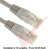 Cat5e Patch Cables RJ45 UTP High Grade PVC Flush Booted Grey
