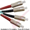 SC to SC Fibre Patch Cables OM3 Multimode Duplex Aqua Blue