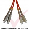 SC to SC Fibre Patch Cables OM2 Multimode Duplex Orange