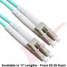LC to LC Fibre Patch Cables OM4 Multimode Duplex Aqua Blue