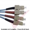 SC to SC Fibre Patch Cables OM4 Multimode Duplex Aqua Blue