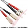 SC to ST Fibre Patch Cables OM1 Multimode Duplex Grey