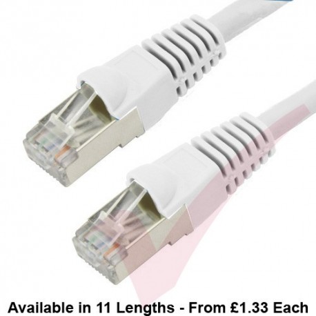 Cat6a Patch Cables RJ45 S/FTP (10G) Premium LSZH Bubble Booted White