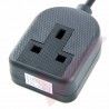 1.0 Metre Black - C13 Female Connector to UK 10Amp Rated Socket LS0H Power Cable